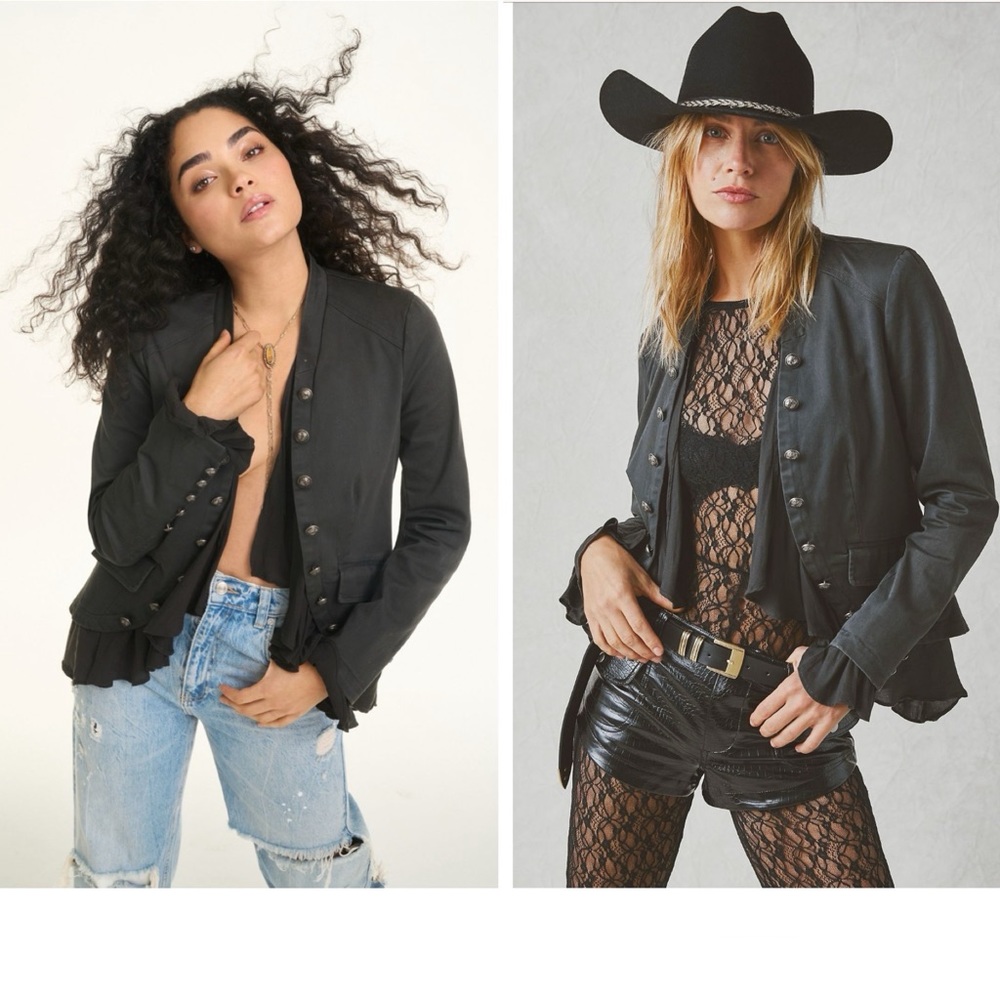 NWT Free People Ruffles Romance Military Jacket (S)